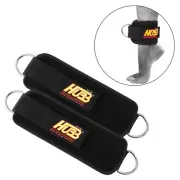 Ankle D-Ring Pulley Cable attachment Thigh Leg Strap Pair Weight Lifting Hooks