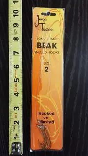 Jeros Tackle Size 2 Long Shank Snelled Hook Size 2 6 Hooks and 7 inch leader