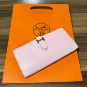 Beautiful condition D engraving HERMES Hermes wallet Bean Souffle Classic popula