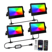 LED Flood Light Outdoor, RGBW Floodlight App / Remote / Voice Control, IP66