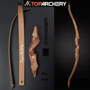 60" Archery Wooden Riser Takedown Recurve Bow 30-50lbs Bamboo Core Limbs Hunting