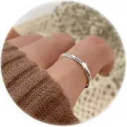 [FASHGOOD] 925 Sterling Silver Rings for Women,Adjustable Open Finger Rings,Sterling Silver Rings for Women with Gift Box