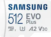 [Samsung] EVO Plus Gen2 512GB w/SD Adaptor Micro SDXC, Up-to 160MB/s, Expanded Storage for Gaming Devices, Android Tablets and Smart Phones, Memory Card