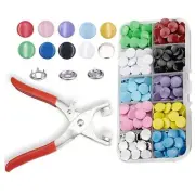 Minestylish 100 Sets Metal Snaps Buttons with Fastener Pliers Press Tool Kit ...