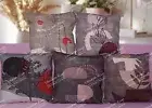 18x18 Cushion Cover 5 Sets of Decor Home Cover Digital Print Cotton Pillow Case
