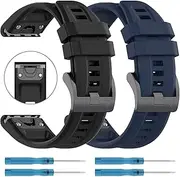 (2 Pack) T Tersely QuickFit Silicone Sport Bands for Garmin Fenix 8 43mm/7S/6S/5S,20mm Replacement Bands for Fenix 5S Plus/7S pro/Solar/Fenix 6S Pro/Descent mk3/mk3i 43mm/instinct 2S