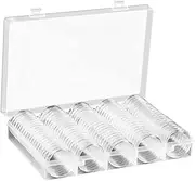 HOODANCOS 100pcs Clear Coin Holder Capsules for Commemorative Coins with Easy Access for Collectors and Exhibitions Includes Organizer Case