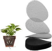 TuoYi Pot Drainage Hole Mesh, 50pcs Black 2 Inch Diameter, Modern Bonsai & Flower Pot Mesh Pad
