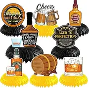 Refavor Aged to Perfection Birthday Decorations - 8PCS Beer Party Decorations Whiskey Honeycomb Centerpiece Table Decoration 40th 50th 60th Birthday Decorations for Men Vintage Birthday Party Decor