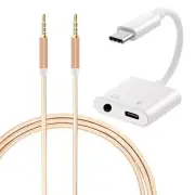 Multi-function DAC Chip 2in1 USB C to 3.5mm Cable for OnePlus 9 Verizon/T-Mobile