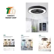 20 Inch Low Profile Ceiling Fans With Lights, Led Bladeless Ceiling Fan, Remo...