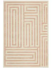 [LOOPSIE] Makini Geometric Washable Rug in Peach