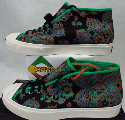 Mens 13 Converse JP Jack Purcell Mid Black Bright Green Shoes MSRP$120 169625C