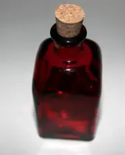 1 Brand New 3 Oz Empty Red Taberna Spanish Glass Bottle w Cork