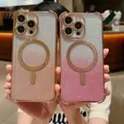 New Magnetic Glitter Shockproof Phone Case For iPhone 16 15 Pro Max 14 Plus 13
