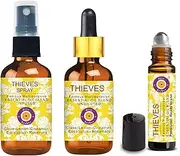 Deve Herbes Thieves Multipurpose Essential Oil Blend 15ml (0.50 oz) Undiluted + 30ml (1 oz) Infused Spray + 10ml (0.33 oz) Pre Diluted Roll On