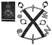 Fifty Shades of Grey Keep Still Over The Bed Silver & Black Cross Restraint Set