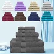 LINENOVA 6 Pieces 650 GSM 100% Cotton Bathroom Towels Sets Bath Towels Hand Towels Face Towels