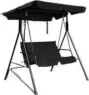 Waterproof Swing Chair Canopy Cushion Cover Set Reliable Polyester 2-Seater Replacement for Outdoor Patio Furniture