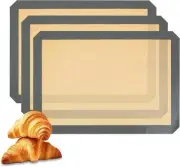 3 Pack Silicone Baking Mat,16.5"x11.6" Baking Sheet Silicone Mats Reusable