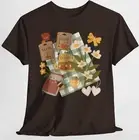 Daisy Butterfly Gardener Bee Gingham Book T Shirt Top Tee S-XL, Plus 2X 3X 4X 5X