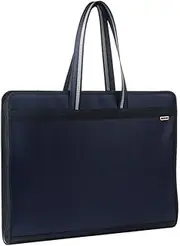 Filing Envelopes A3 Folder Large Capacity Multilayer Handbag Art Package Oxford Cloth Handle Zipper Storage Bag Plastic Folders(Blue)