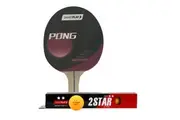 Smartplay Pong Pimple In Table Tennis Bat & 6pc 2 Star Ping Pong Balls Orange