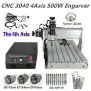 4-Axis CNC 3040 Engraving Machine Cutting Router Engraver & USB CNC Cable 500W