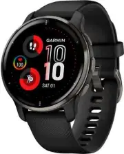 Venu 2 Plus - Slate Stainless Steel Bezel w Black Case and Band 010-02496-01