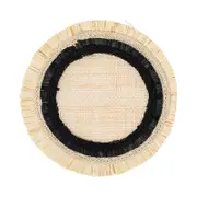Joanna Buchanan Fringed Two-Tone Straw Coasters, Set of 4