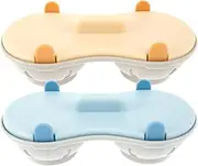 MEZOKUCEL Egg Poacher Microwavable, Microwave Egg Cooker, Breakfast Double Row Egg Cooker, Heat Resistant Egg Maker Poached Egg Steamer Kitchen Gadget (Orange+Blue)