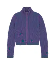 Zipped turtleneck S purple