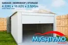 Garage Shed, 4.2(W)x10.0(D)x2.5(H)m, Garden, Storage, Workshop, Large Steel Shed