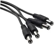 Yardenfun Power Cord Extension for CCTV Cameras 2.1mm Jack to 4 Male Plugs Dc Cable Cost for 4 Cameras