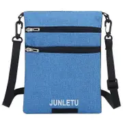 JUNLETU Waterproof Phone Bag Travel Passport Card Pouch Blue