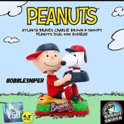 PEANUTS Atlanta Braves Charlie Brown & Snoopy Mini Dual Bighead MLB Bobblehead