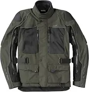 ScorpionEXO Yosemite Men's All Season Water Resistant Windproof Textile Adventure Touring Motorcycle Jacket with CE-Rated Armor (Dark Olive - Small)
