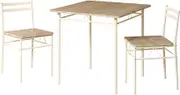J-Kitchens Table Dining 3-Piece Set, Natural Desk, W27.6 x D27.6 x H27.6 inches (700 x 700 x 700 mm)