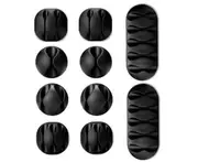 10PCS Multi-Purpose Cable Wire Clips Tidy Cord Lead Organiser USB Charger Holder