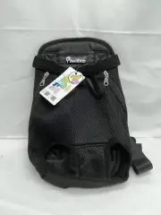 PAWABOO Pet Dog Carrier Front Backpack Sz Medium Black Adjustable Hands-free NWT