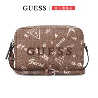 在飛比找momo購物網優惠-【GUESS】個性塗鴉LOGO肩背方包(咖啡)