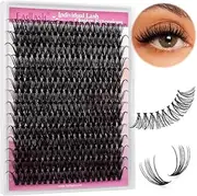 FADLASH Individual Lashes 12-18mm Mix Cluster Lashes DIY Lash Extension D Curl Lash Clusters Soft Individual Lash Extensions Eyelash Clusters Wispy Cluster Eyelash Extensions (40D-0.07D, 12-18mm)