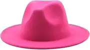 [Generic] Classical Felt Hats Unisex Wide Brim Fedora Hats Solid Caps Mens Womens Wedding Church Jazz Hats 12 59-61CM, 12, One Size, 12, One Size
