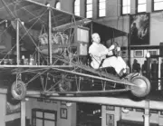 Curtiss Headless Pusher biplane on display at Smithsonian OLD PHOTO