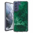For Samsung Galaxy S20 S21 S23 S24 FE 5g TPU Case+Glass(Emerald Marble)