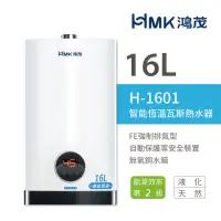 在飛比找momo購物網優惠-【HMK 鴻茂】16L 智能恆溫瓦斯熱水器 強制排氣型 2級