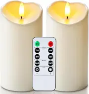 6"X3" Outdoor Waterproof Flameless Candles, LED Candles, Battery Operated Candle