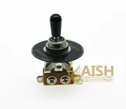 Chrome 3 Way Toggle Switch Black Tip and Plate Fits Les Paul SG Epiphone