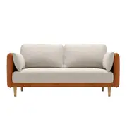 MIUZ Modern Sofa Large Double 2-3 Seater Couch Lounge Seating - White and Orange