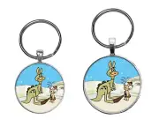 Bamm Bamm Rubble and Hoppy Key Ring Necklace Cufflinks Flintstones Jewelry Sets